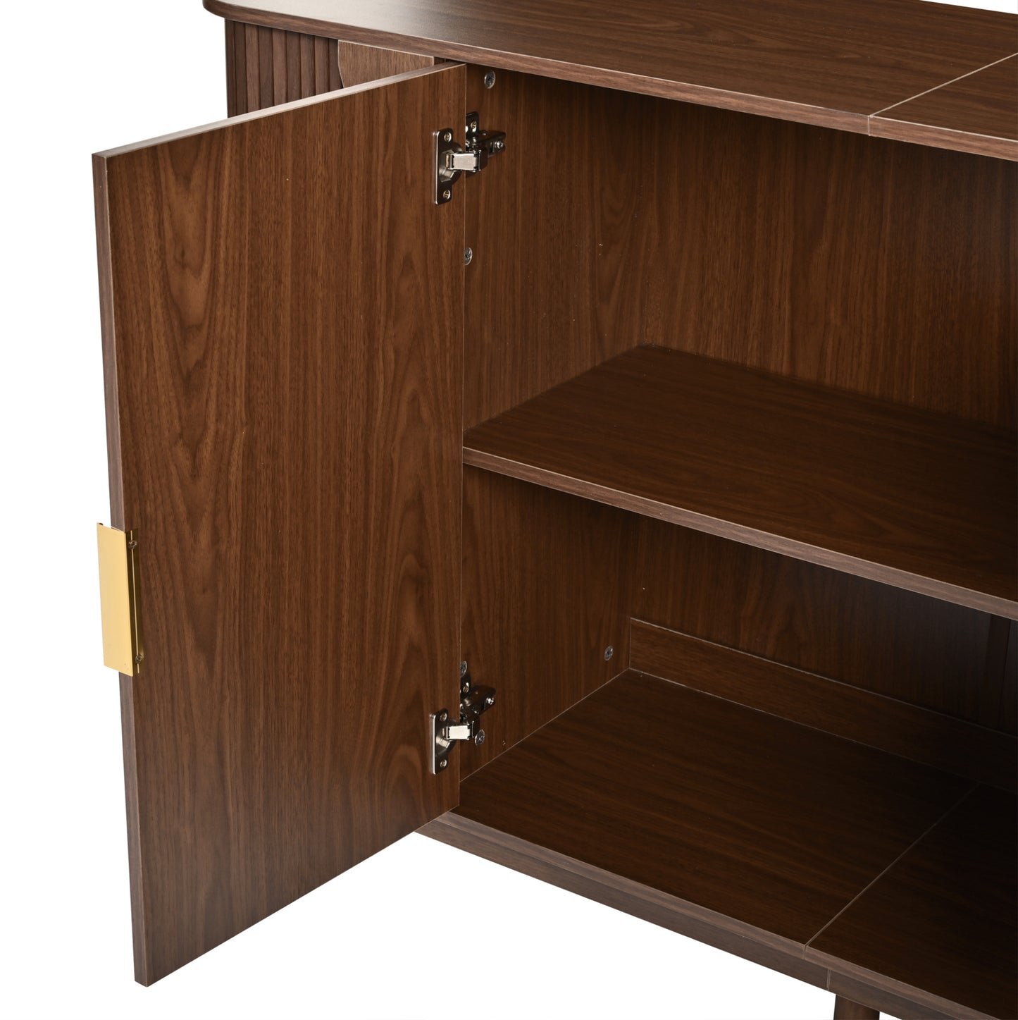 Buffet finition noyer 140x40x88 cm portes coulissantes - Le Solane Verlaine Maison