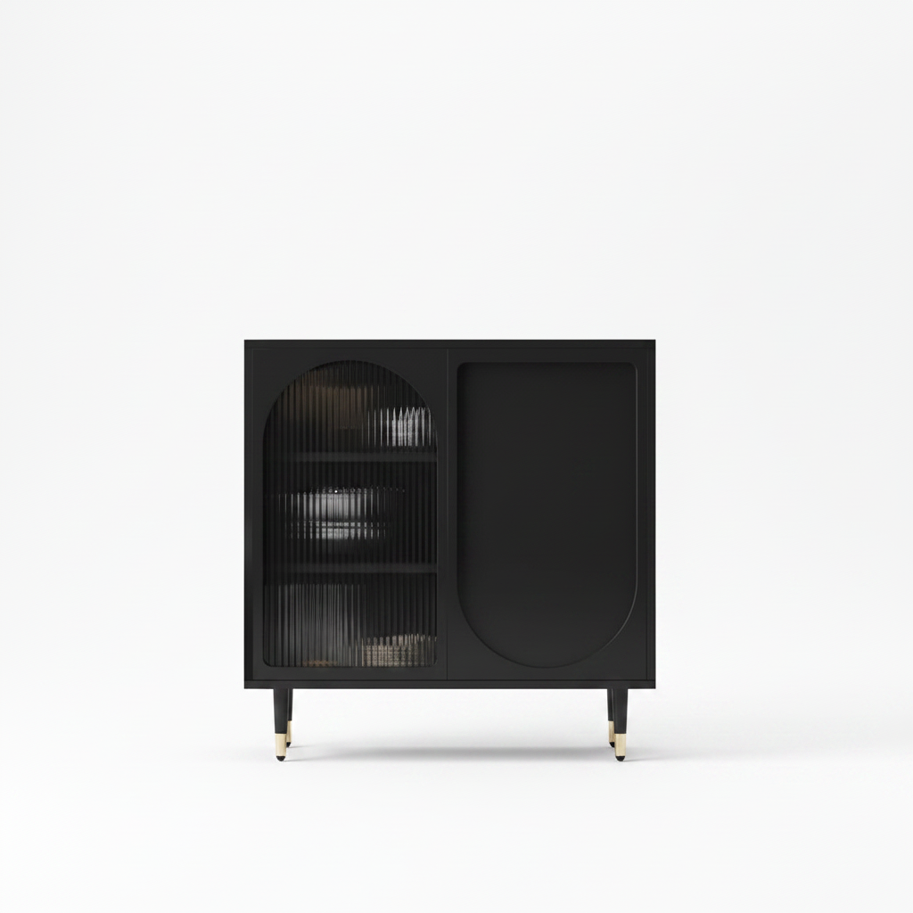 Armoire latérale noire moderne - L'Auguste Verlaine Maison