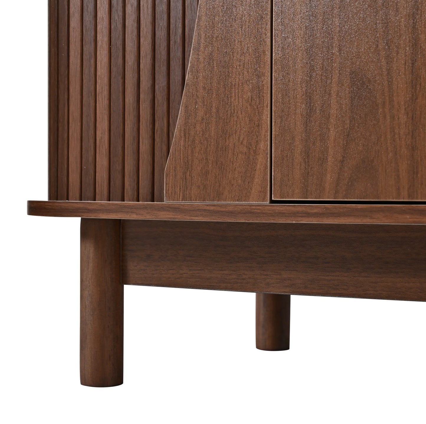 Buffet finition noyer 140x40x88 cm portes coulissantes - Le Solane Verlaine Maison