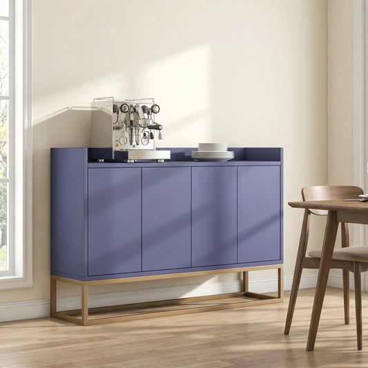 Armoire bleue 4 portes grand rangement - Le Vendôme Verlaine Maison