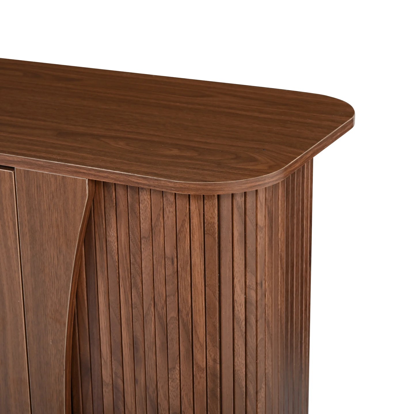 Buffet finition noyer 140x40x88 cm portes coulissantes - Le Solane Verlaine Maison