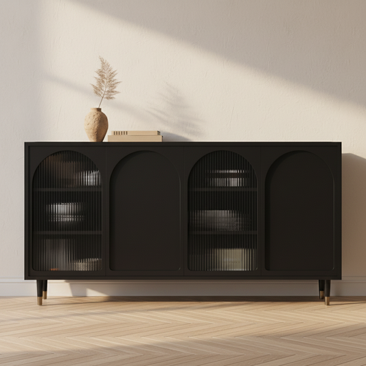 Armoire latérale noire moderne - L'Auguste Verlaine Maison