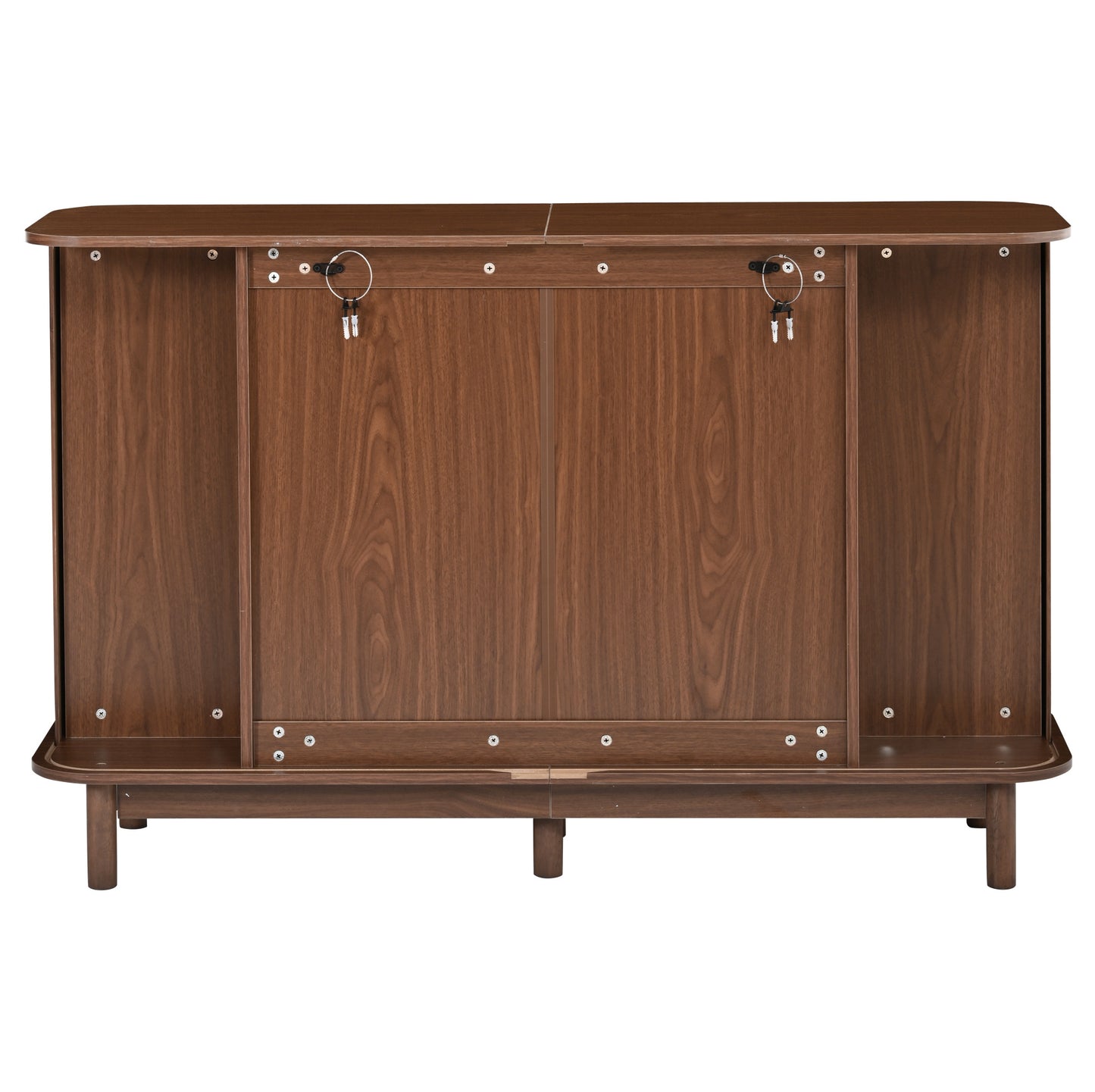 Buffet finition noyer 140x40x88 cm portes coulissantes - Le Solane Verlaine Maison